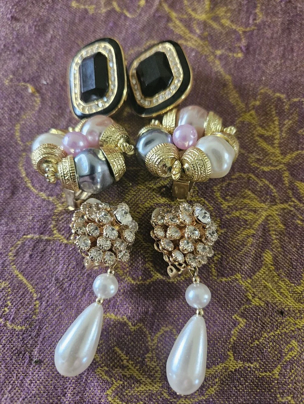 Vintage 80s Clip ON Earrings Set in Multiple Colors 12pair